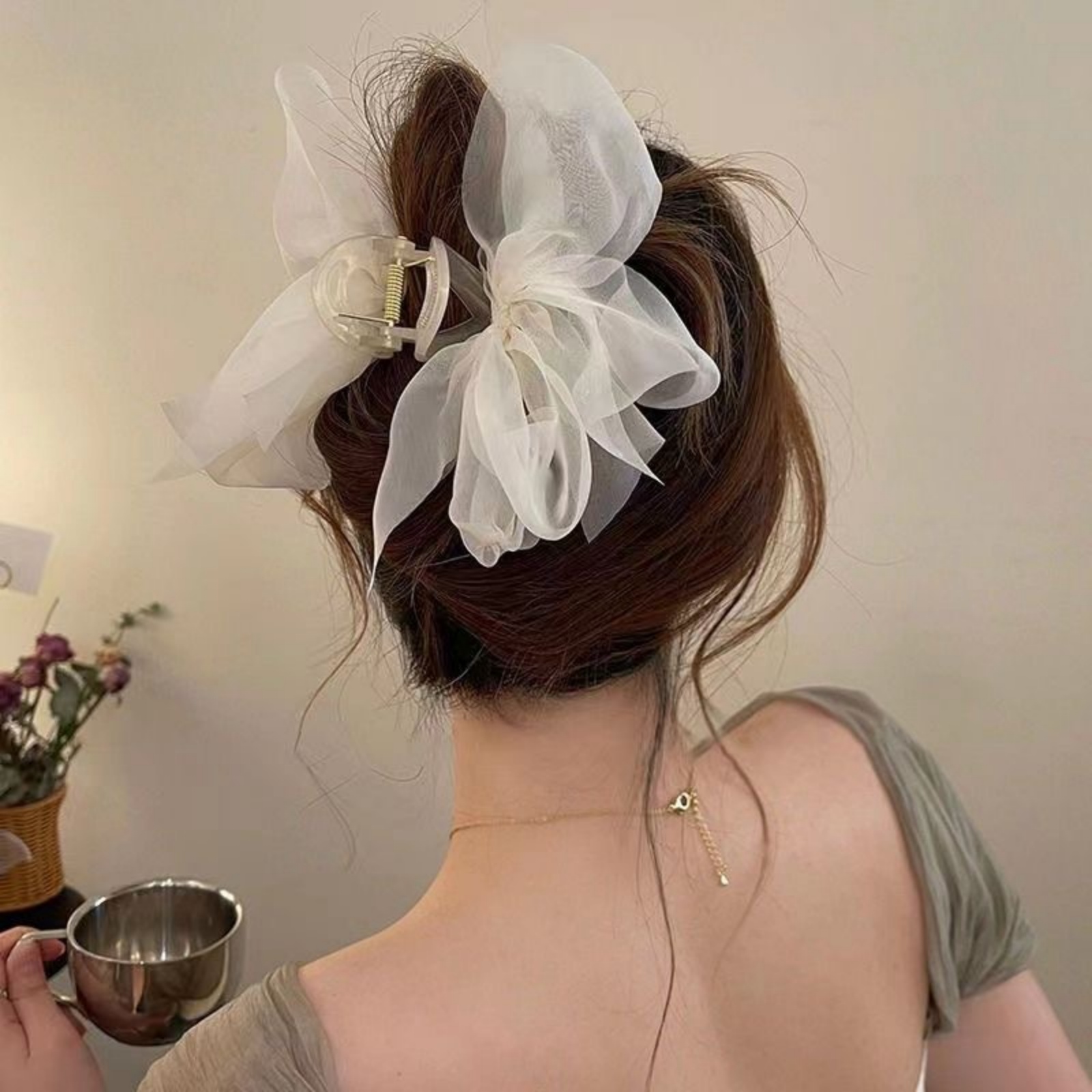 1PCFashion Mesh Tulle Large Bo - Ribbon Bow Gift ulasan dan harga