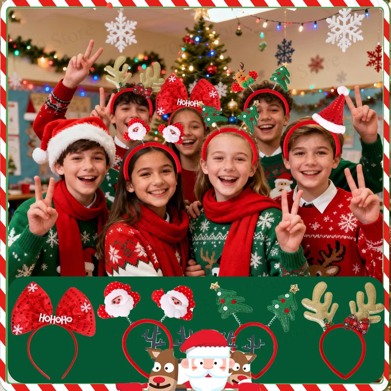 12-120Pcs Christmas Headband C - Reindeer Antlers Headband ulasan dan harga