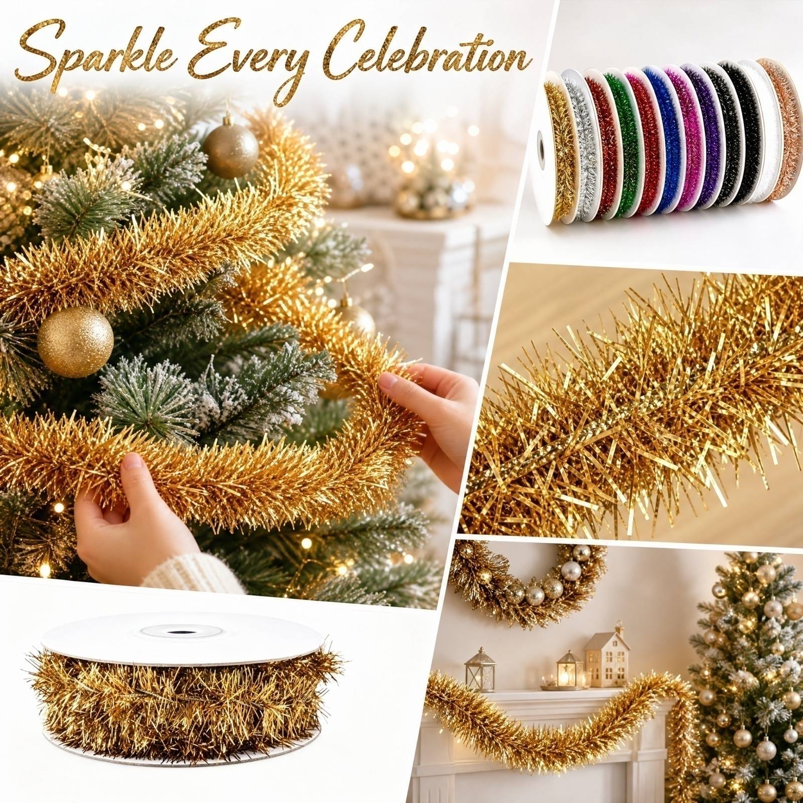 Plastic Wire Garland 5m Long 9 - Tinsel Garland Decoration ulasan dan harga