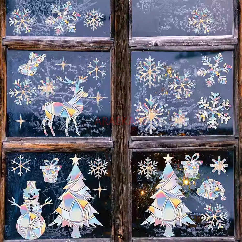 2set Christmas Electrostatic W - Snowflake Window Decal ulasan dan harga