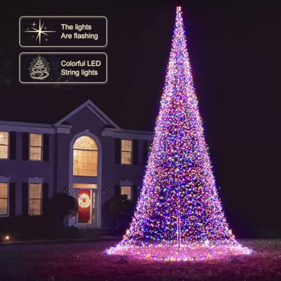 Outdoor Flagpole LED Christmas - Christmas Lights Outdoor ulasan dan harga