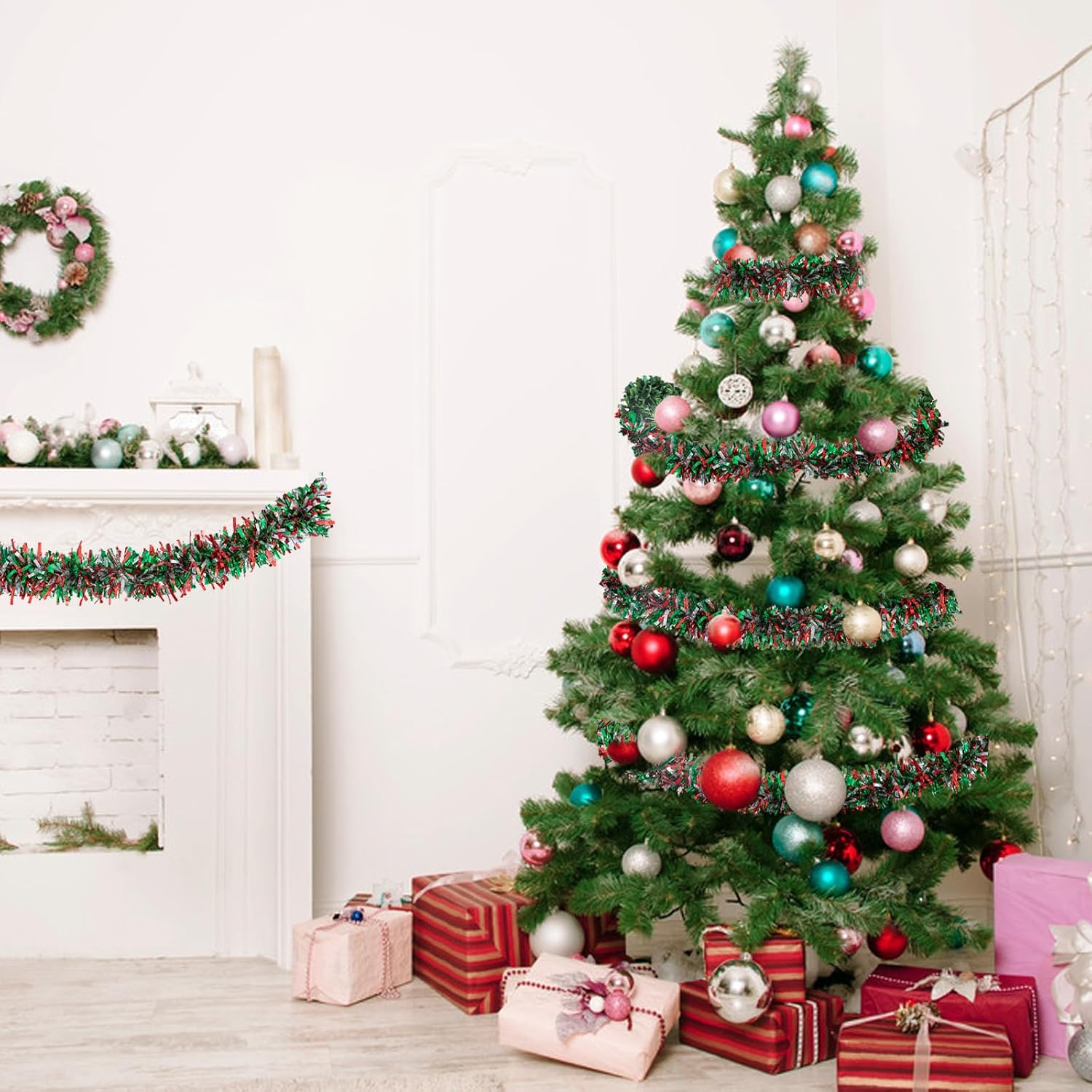2M Christmas Tinsel Garland Ir - Tinsel Garland Decoration ulasan dan harga